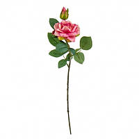 Роза "Лаура", цвет розовый, 47см. пластик, ткань, в упаковке 3шт. (9023-049)