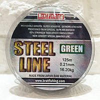 Шнур BratFishing Steel Line Green 125м 0,21мм 16,20кг