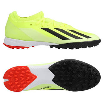 Футбольні сороконіжки Adidas X Crazyfast League Turf IF0698, Неоновий, Розмір (EU) — 46 2/3