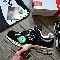 Чоловічі кросівки New Balance 2002R Protection Pack 'Black' весна-осінь повсякденні (замшеві). Живе фото