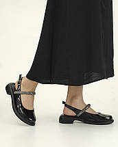 Босоніжки лакові зі стразами Guero 5118901 38 чорні шкіра 36, фото 3