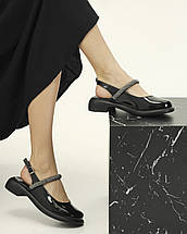 Босоніжки лакові зі стразами Guero 5118901 38 чорні шкіра 36, фото 4