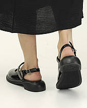 Босоніжки лакові зі стразами Guero 5118901 38 чорні шкіра 36, фото 5