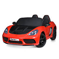 Детский двухместный электромобиль машина M 5737AL-3(48V) Спорткар Porsche Cayman, кожаное сидение / красный