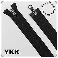 Молния обратная витая двухбегунковая YKK№7-80 см черная