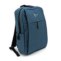 Рюкзак для ноутбука T2  15.6 ", матеріал нейлон, вихід під USB-кабель, синiй, Q50