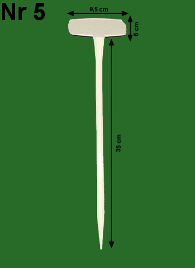 Табличка для маркування рослин № 5 9,5х6см, ніжка 35см, 1 шт