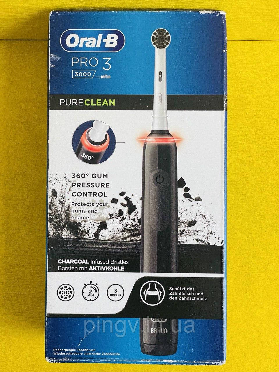 Електрична зубна щітка Braun Oral-B PRO 3 3000 Pure Clean чорна (D505.513.3)