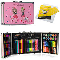 Набор для творчества MK 4536, акварельные краски, фломастеры, карандаши, в чемодане
