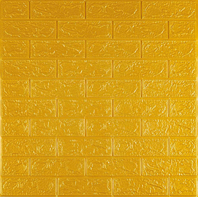 3д панелі самоклейка під цеглу, самоклеючі 3D панелі на стіну 700x770x3 мм, Золотий (011-3)