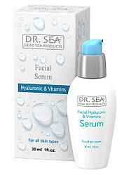 Сироватка для обличчя Dr. Sea Facial Serum with Hyaluronic Acid and Vitamin 30 мл.