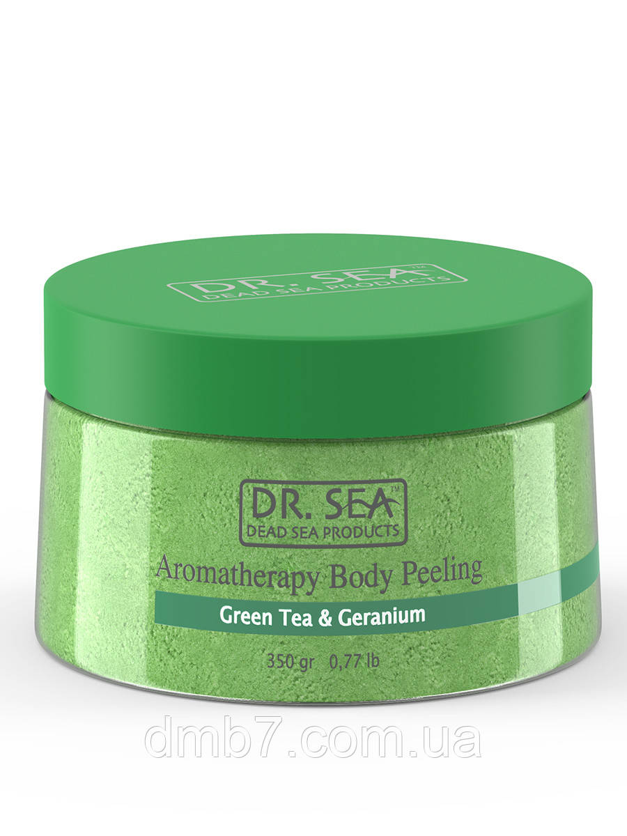 Масло для тіла проти старіння Dr. Sea Aromatherapy Body Peeling - Green Tea & Geranium 350 мл.