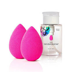 Комплект Two BB Clean - 2 Beauty Blender + Blender Cleanser-Рідина 150 ml