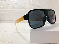 Очки солнцезащитные Ray Ban Wayfarer прямоугольные черного цвета, мужские очки от солнца