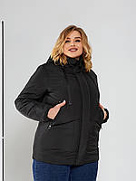 Жіноча демісезонна куртка батал 025 (р.52-70) чорний