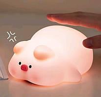 Нічник силіконовий Рожеве Порося Sleeping Pink Pig Lamp