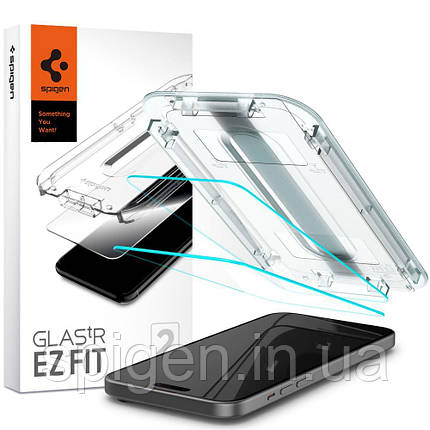 Захисне скло Spigen для iPhone 15 - EZ FIT GLAS.tR (2 шт), Clear (AGL06903), фото 1