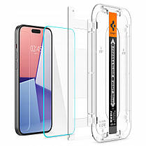 Захисне скло Spigen для iPhone 15 - EZ FIT GLAS.tR (2 шт), Clear (AGL06903), фото 3