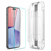 Захисне скло Spigen для iPhone 15 - EZ FIT GLAS.tR (2 шт), Clear (AGL06903), фото 5