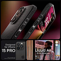 Чохол Spigen для iPhone 15 Pro - Liquid Air, Matte Black (ACS06704), фото 6