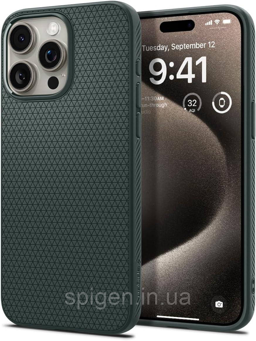 Чохол Spigen для iPhone 15 Pro - Liquid Air, Abyss Green (ACS06706)