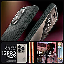 Чохол Spigen для iPhone 15 Pro Max - Liquid Air, Abyss Green (ACS06564), фото 3