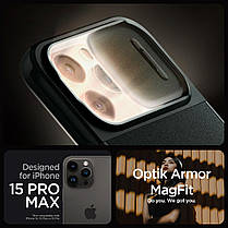 Чохол Spigen для iPhone 15 Pro Max - Optik Armor MagSafe, Abyss Green (ACS06600), фото 4