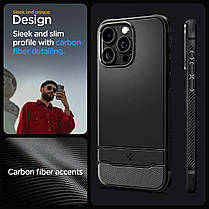 Чохол Spigen для iPhone 15 Pro Max - Rugged Armor MAG (сумісний з MagSafe), Matte Black (ACS06561), фото 5