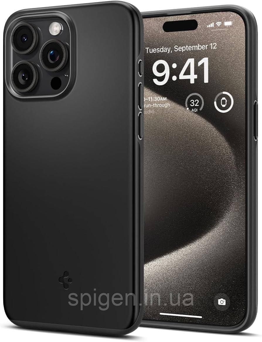 Чохол Spigen для iPhone 15 Pro Max - Thin Fit, Black (ACS06544)