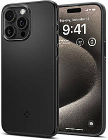 Чохол Spigen для iPhone 15 Pro Max - Thin Fit, Black (ACS06544)