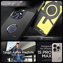 Чохол Spigen для iPhone 15 Pro Max - Tough Armor MAG (MagSafe), Black (ACS06594), фото 3