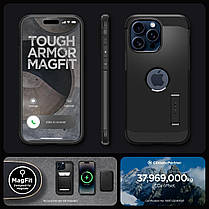 Чохол Spigen для iPhone 15 Pro Max - Tough Armor MAG (MagSafe), Black (ACS06594), фото 4