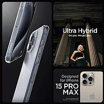 Чохол Spigen для iPhone 15 Pro Max - Ultra Hybrid Matte, Frost Clear (ACS06567), фото 5