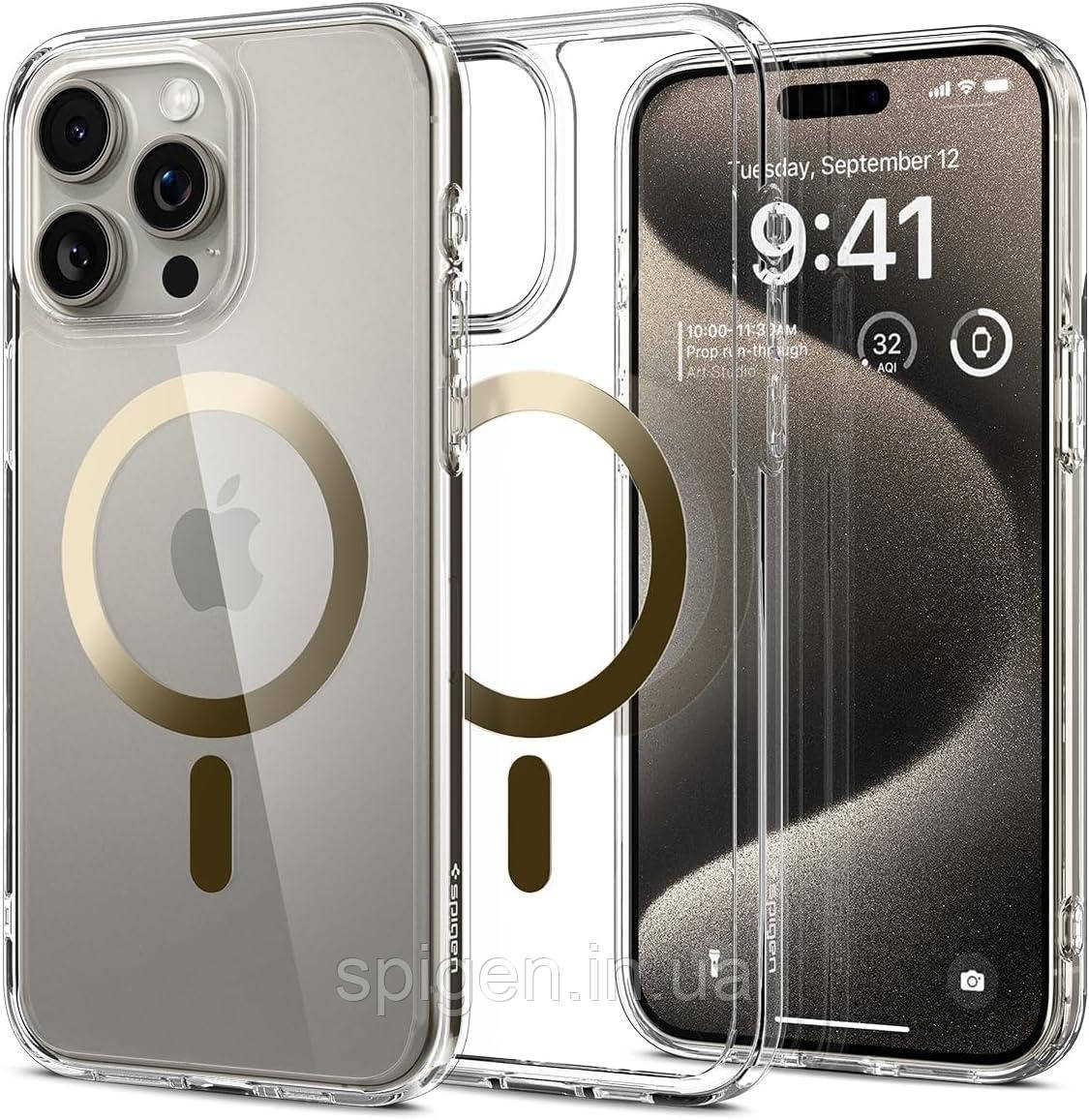 Чохол Spigen для iPhone 15 Pro Max - Ultra Hybrid MagFit, Gold (ACS06579)