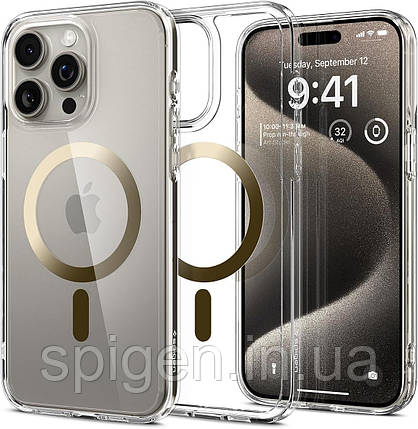 Чохол Spigen для iPhone 15 Pro Max - Ultra Hybrid MagFit, Gold (ACS06579), фото 1