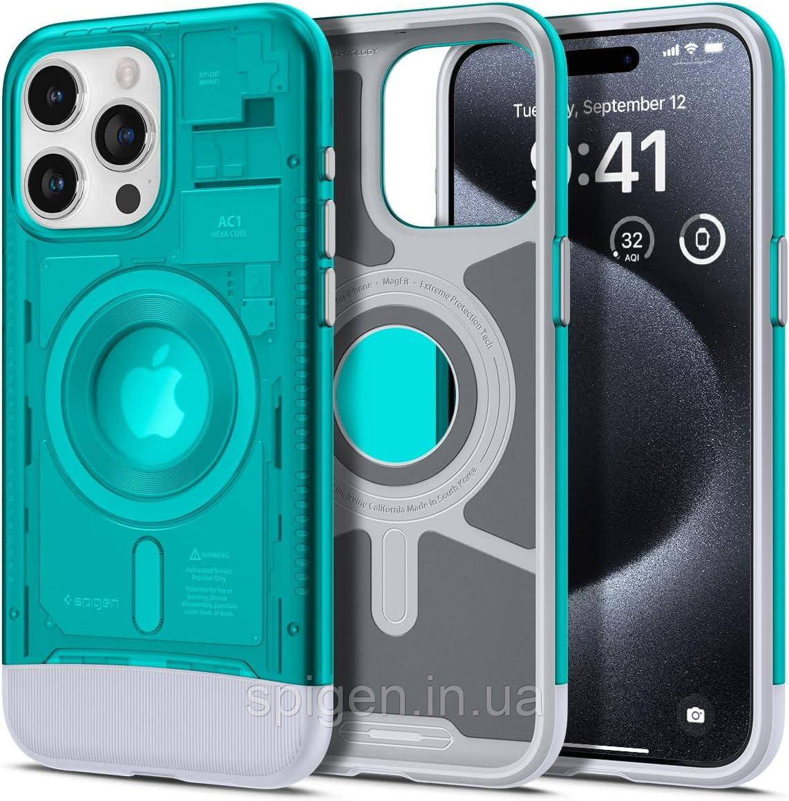 Чохол Spigen для iPhone 15 Pro - Classic C1 MagFit, Bondi Blue (ACS06743)