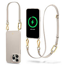 Чохол Spigen для iPhone 15 Pro Max - Cyrill, Classic Charm Mag, з ремінцем, Cream (ACS06637), фото 2