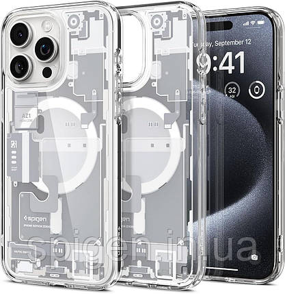 Чохол Spigen для iPhone 15 Pro - Ultra Hybrid Zero One White MagFit (ACS07036), фото 1