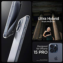 Чохол Spigen для iPhone 15 Pro - Ultra Hybrid Matte, Frost Clear (ACS06708), фото 3