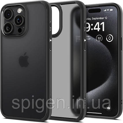 Чохол Spigen для iPhone 15 Pro - Ultra Hybrid Matte, Frost Black (ACS06709), фото 1