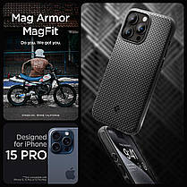 Чохол Spigen для iPhone 15 Pro - Mag Armor (сумісний з MagSafe), Matte Black (ACS06736), фото 2