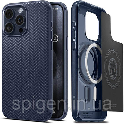 Чохол Spigen для iPhone 15 Pro - Mag Armor (сумісний з MagSafe), Navy Blue (ACS06737), фото 1