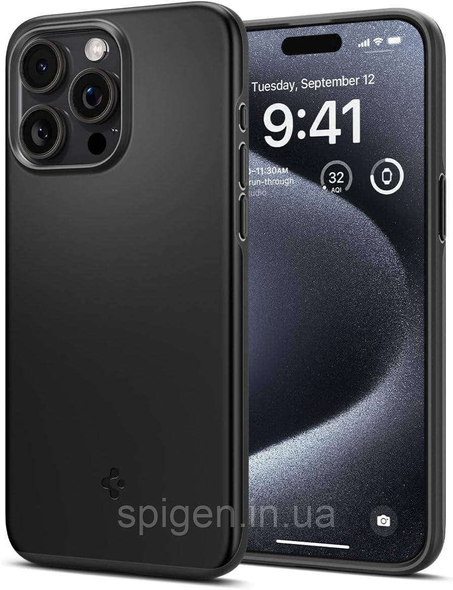 Чохол Spigen для iPhone 15 Pro - Thin Fit, Black (ACS06686)