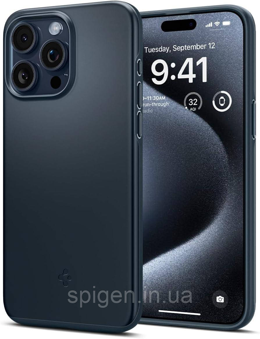 Чохол Spigen для iPhone 15 Pro - Thin Fit, Metal Slate (ACS06688)