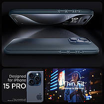 Чохол Spigen для iPhone 15 Pro - Thin Fit, Metal Slate (ACS06688), фото 3