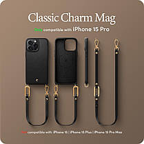 Чохол Spigen для iPhone 15 Pro - Cyrill, Classic Charm Mag, з ремінцем, Чорний (ACS06773), фото 3