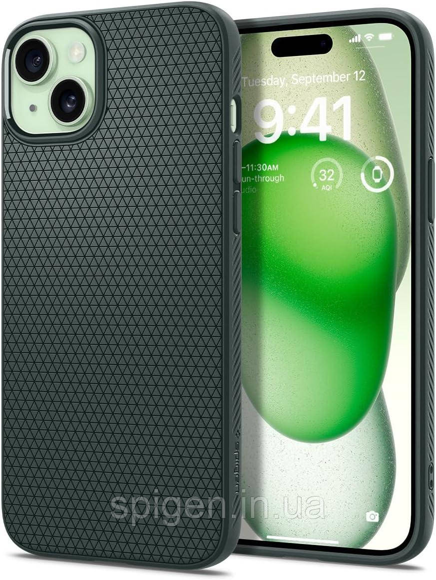 Чохол Spigen для iPhone 15 - Liquid Air, Abyss Green (ACS06792)