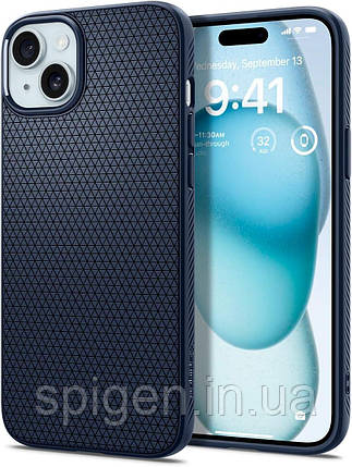 Чохол Spigen для iPhone 15 - Liquid Air, Navy Blue (ACS06791), фото 1