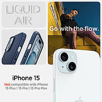 Чохол Spigen для iPhone 15 - Liquid Air, Navy Blue (ACS06791), фото 4