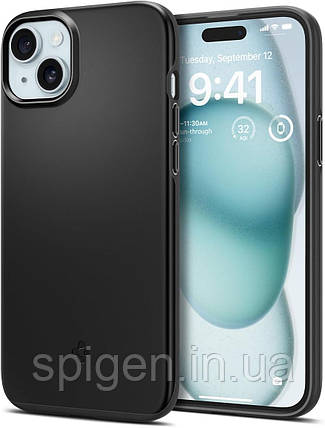 Чохол Spigen для iPhone 15 - Thin Fit, Black (ACS06776), фото 1